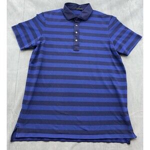 Greyson Men's XL Blue Big Stripe Short Sleeve Golf Polo Shirt Pima Cotton